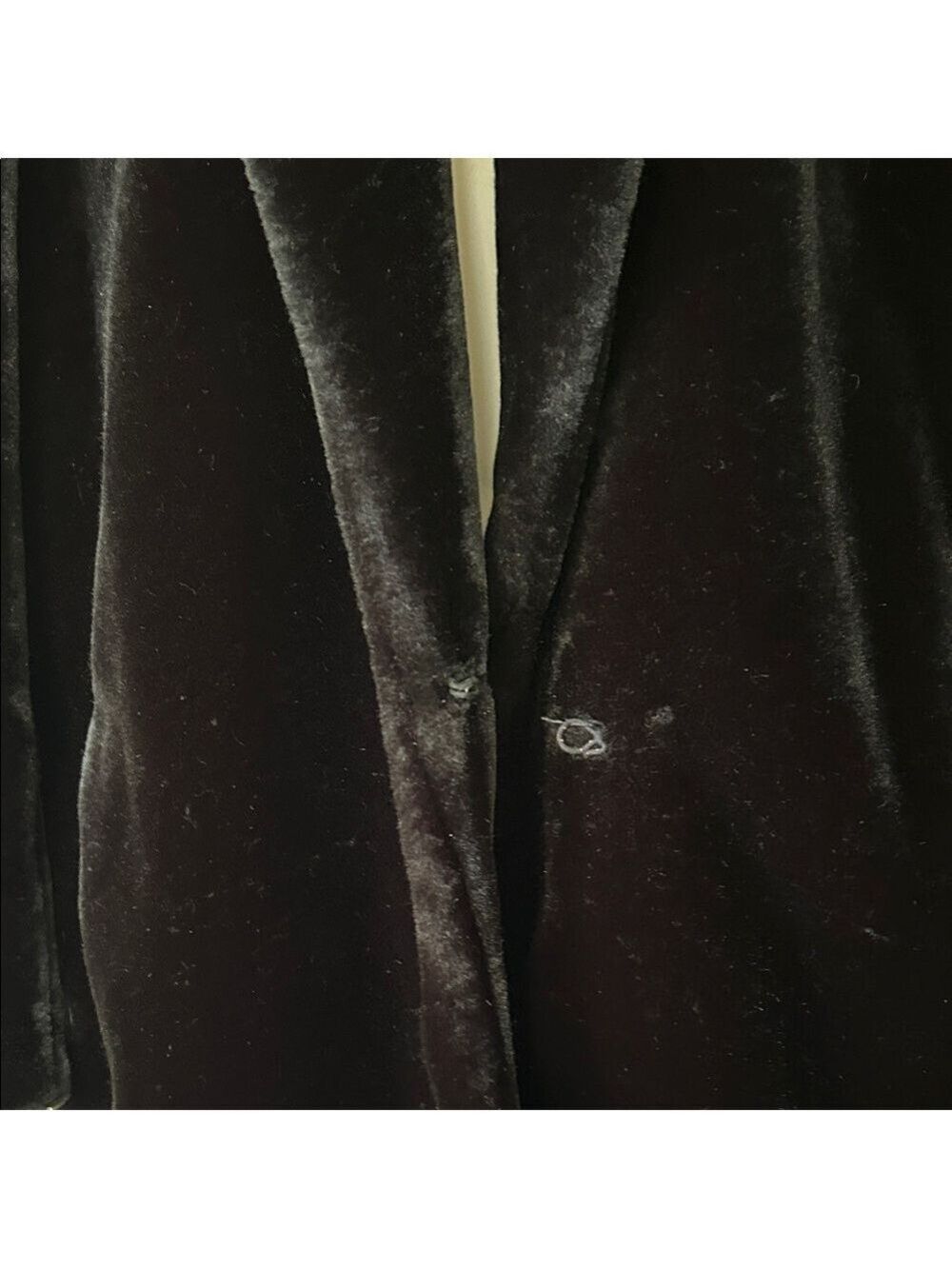 Sajon Vintage Plush Black Teddy Coat with Elegant Shawl Collar size M - Picture 5 of 10